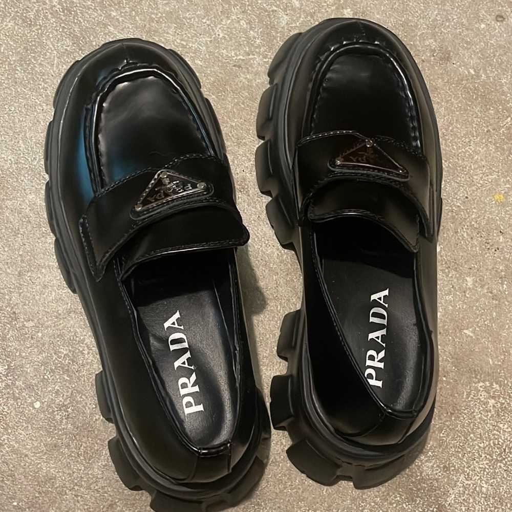 Pr@da platform loafers